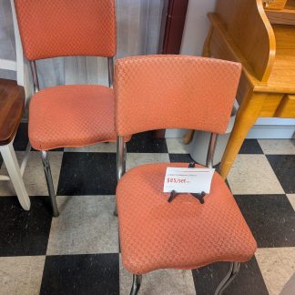 2 Retro Salmon Chairs