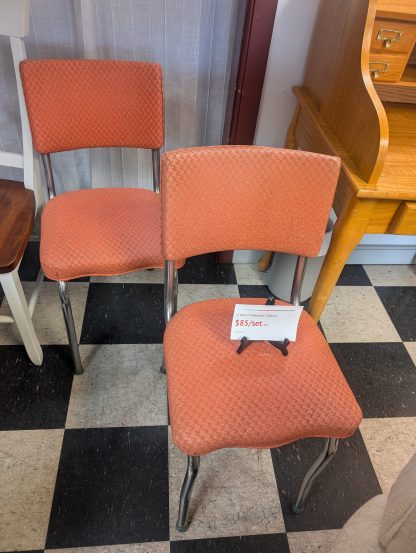 2 Retro Salmon Chairs