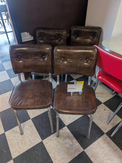 4 Retro Brown Chairs