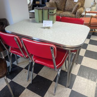 Vintage Chrome Table with 4 Chairs