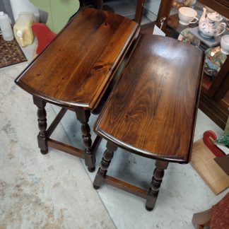 Dark Pine Drop Leaf End Table Set