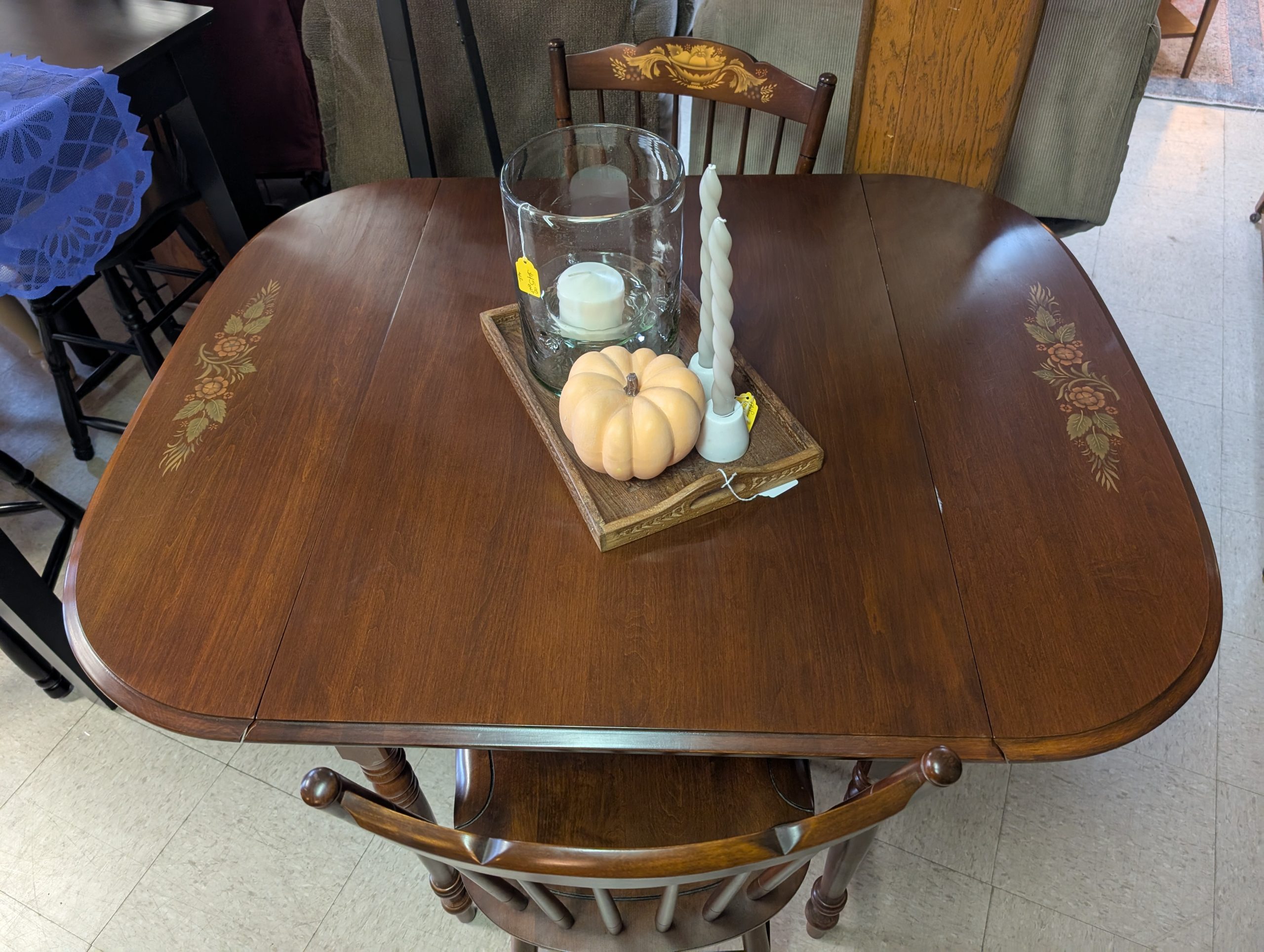 Cherry Hitchcock Drop Leaf Table Set - Image 2