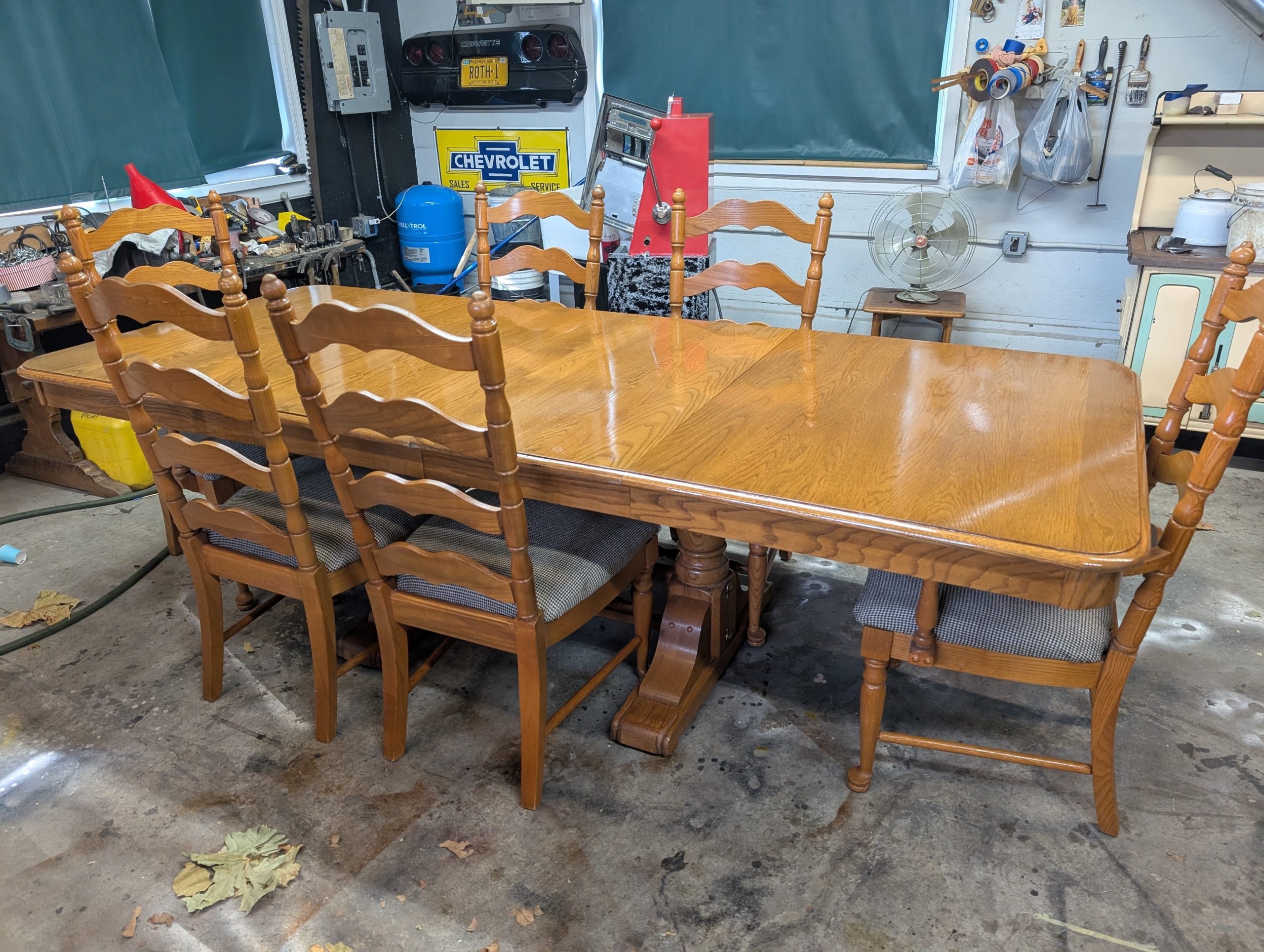 Large Wooden Dining Table Set