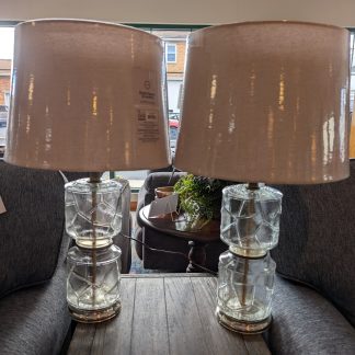 Clear Glass Geometric Lamp Set