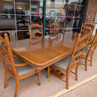 Large Wooden Dining Table Set