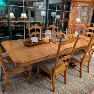 Large Wooden Dining Table Set