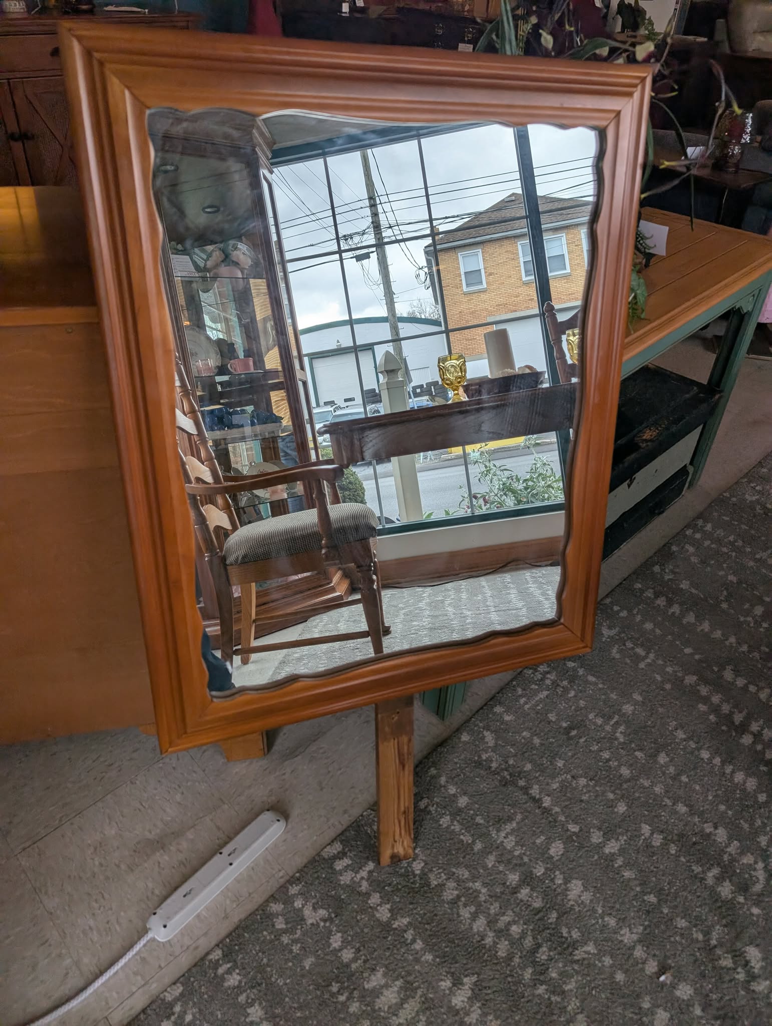 Hardwood Maple Dresser & Mirror Set - Image 2
