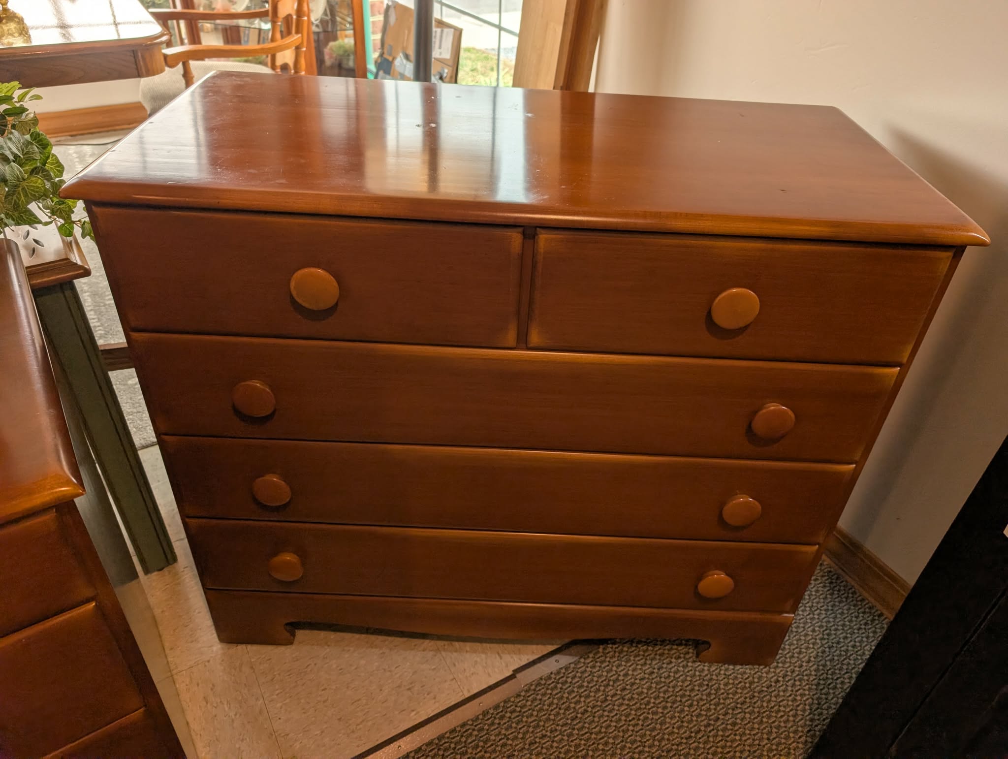 Hardwood Maple Dresser & Mirror Set