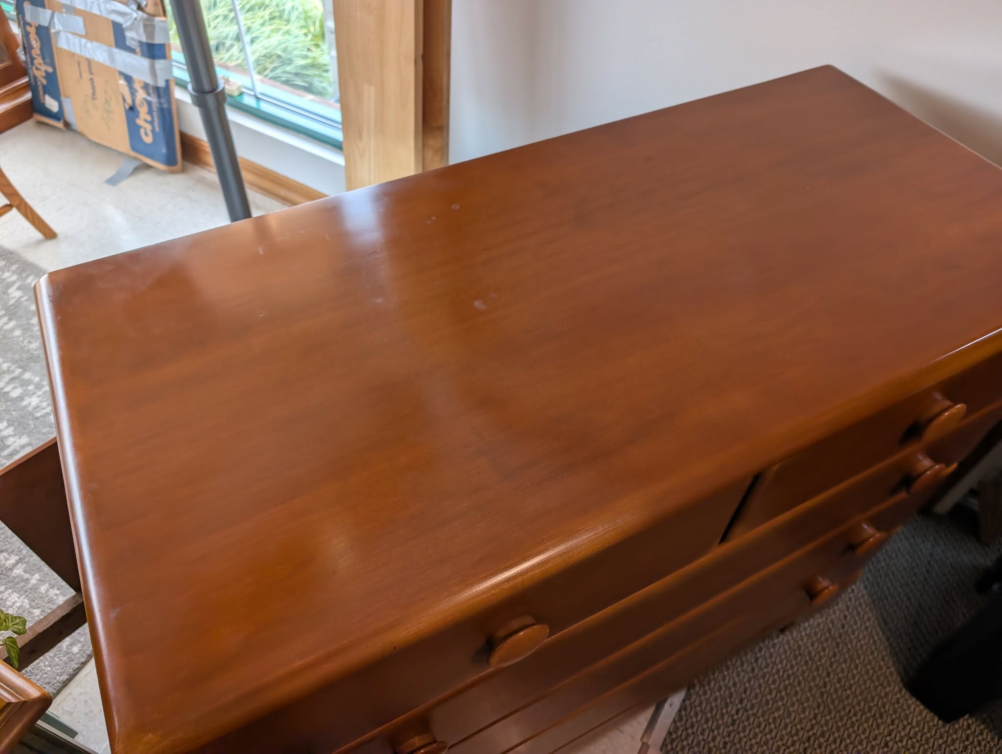 Hardwood Maple Dresser & Mirror Set - Image 3