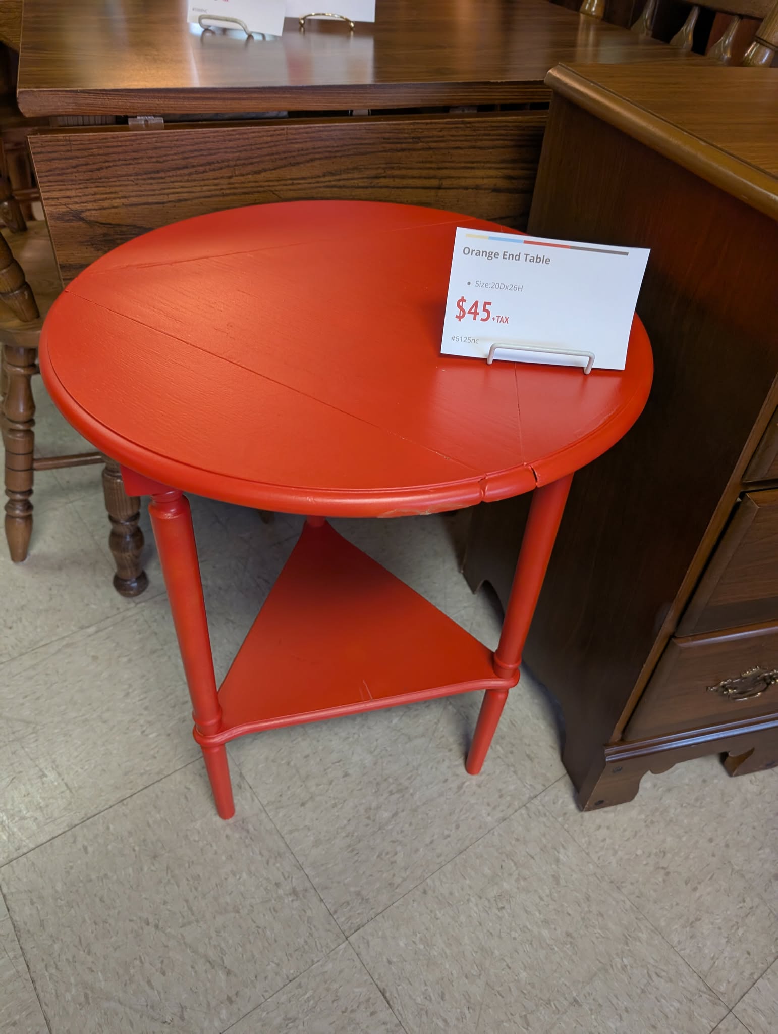 Orange End Table