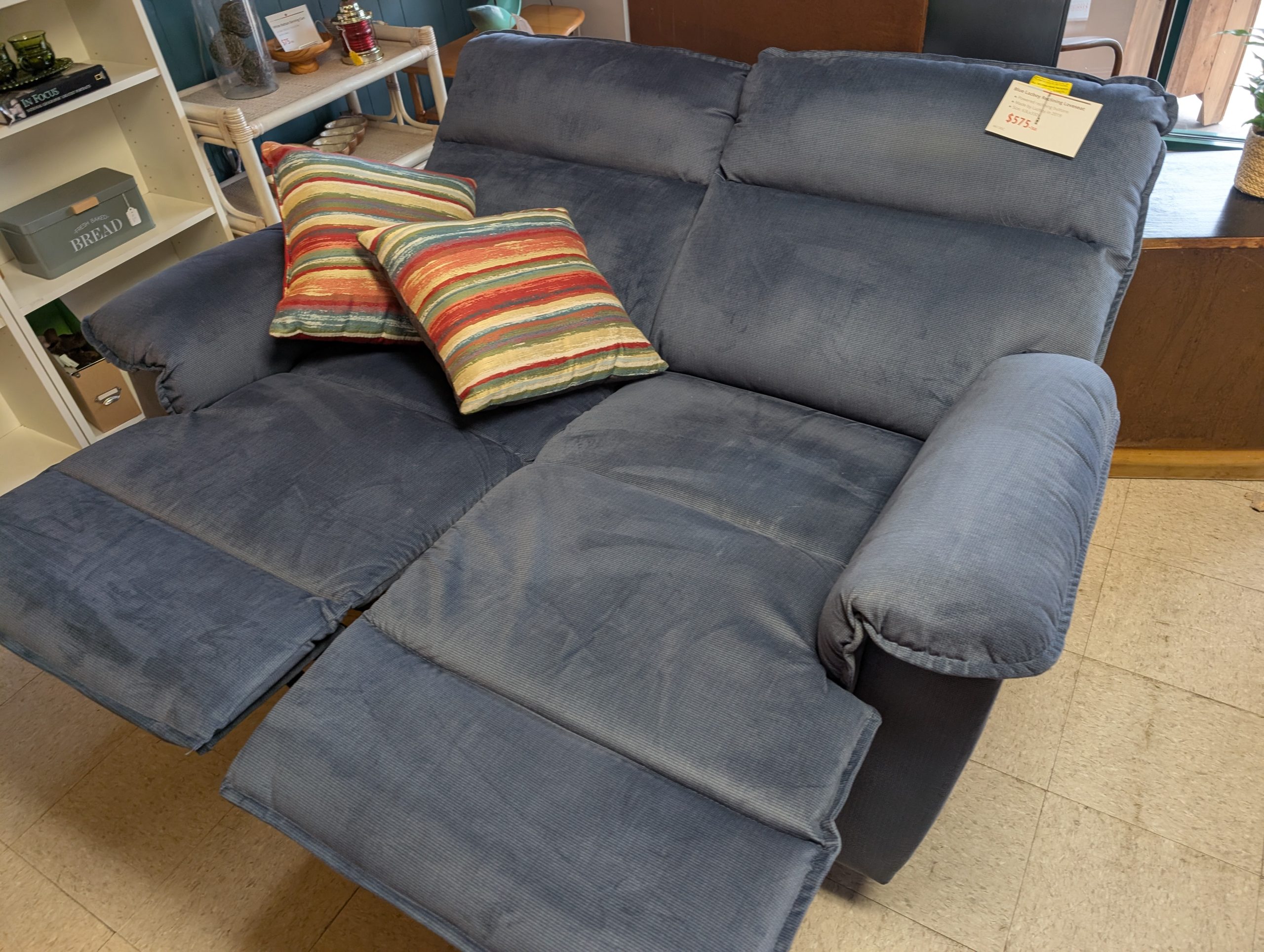 Blue LAZBOY Reclining Loveseat - Image 2