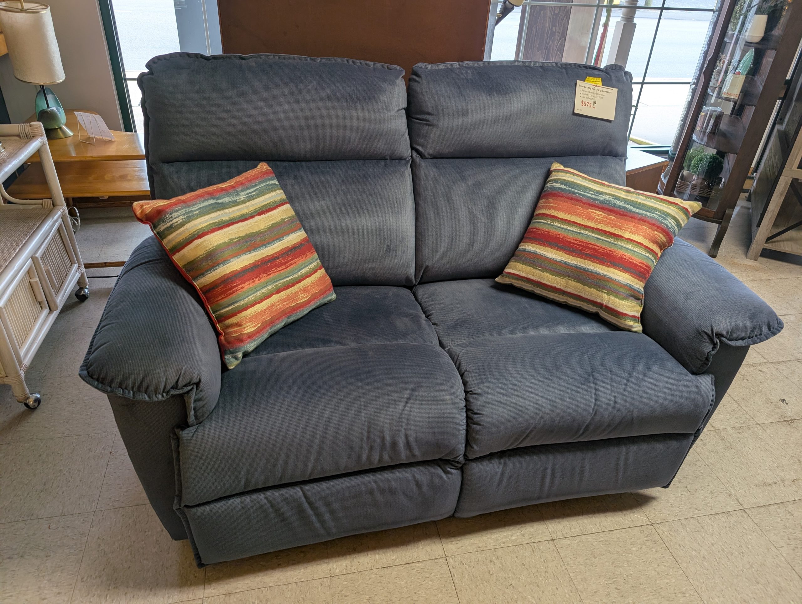 Blue LAZBOY Reclining Loveseat