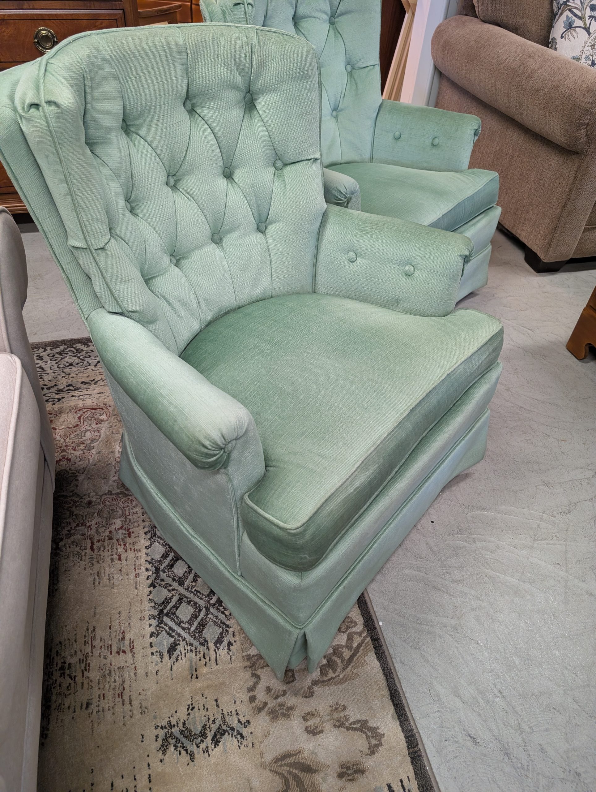 Mint Green Swivel Chair Set - Image 2