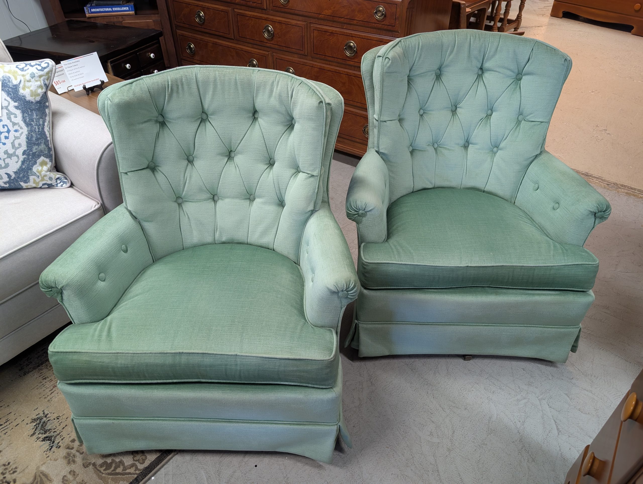 Mint Green Swivel Chair Set