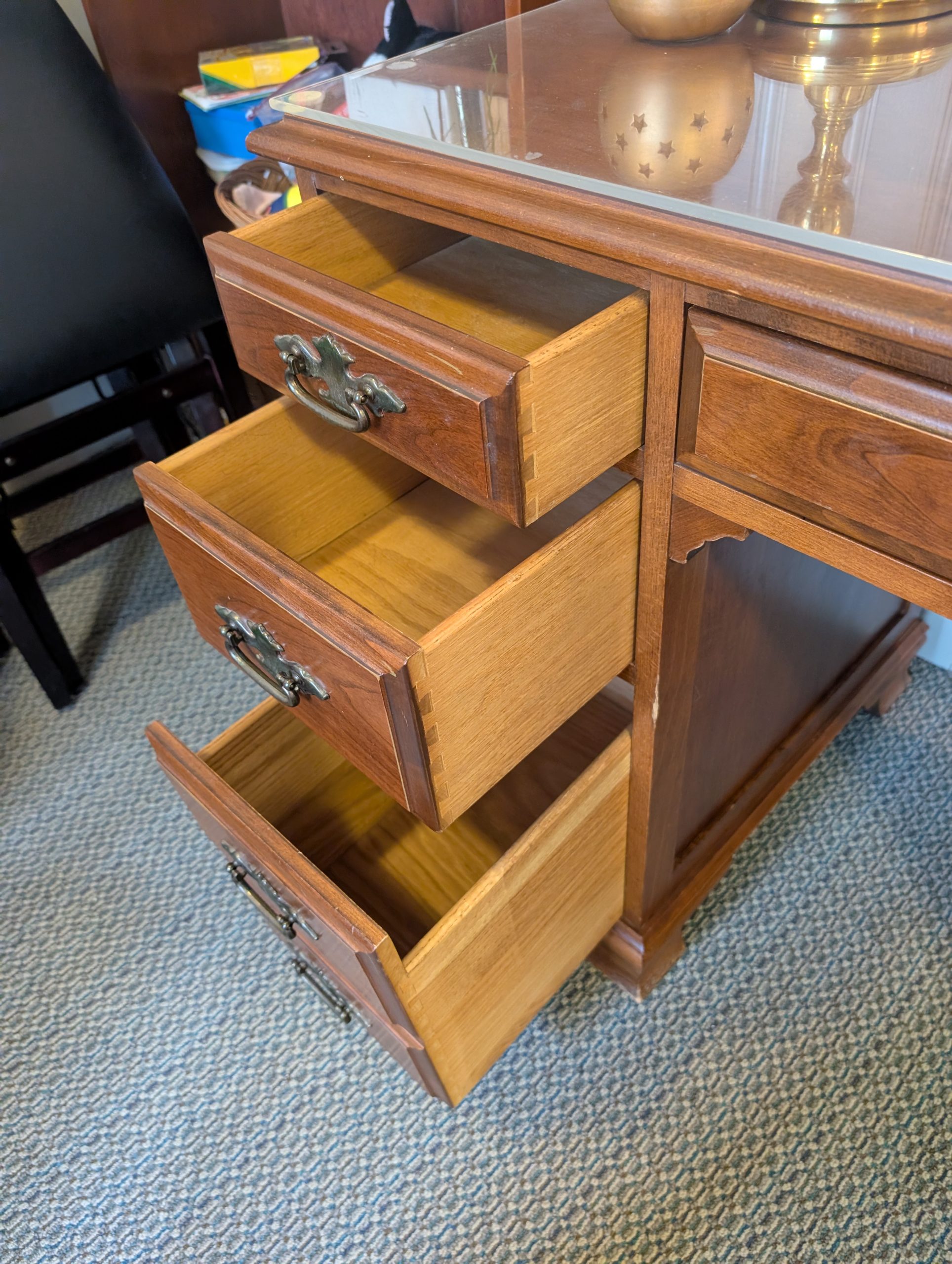 Real Cherry Wood Desk - Image 2
