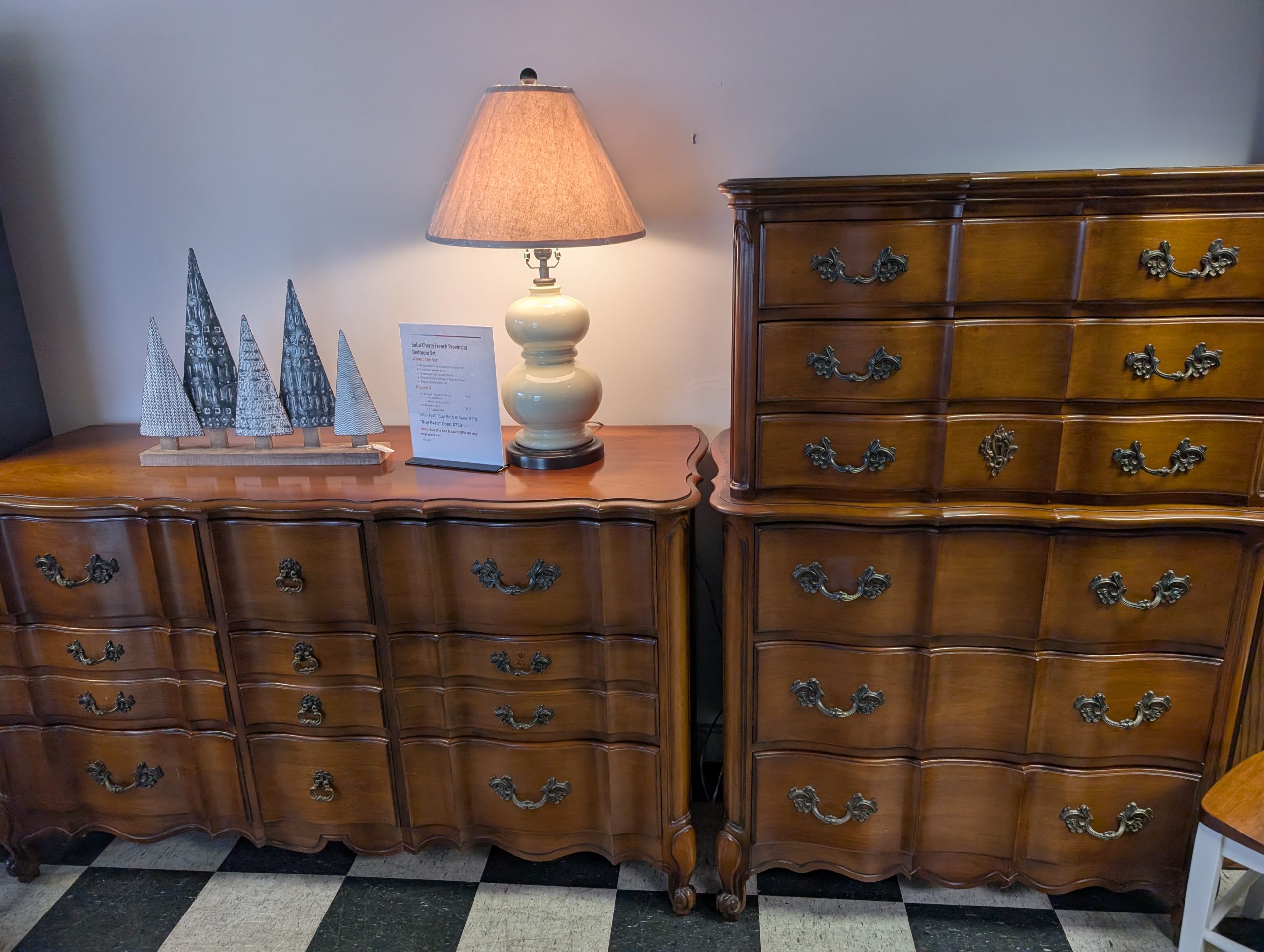 Solid Cherry French Provincial Bedroom Set