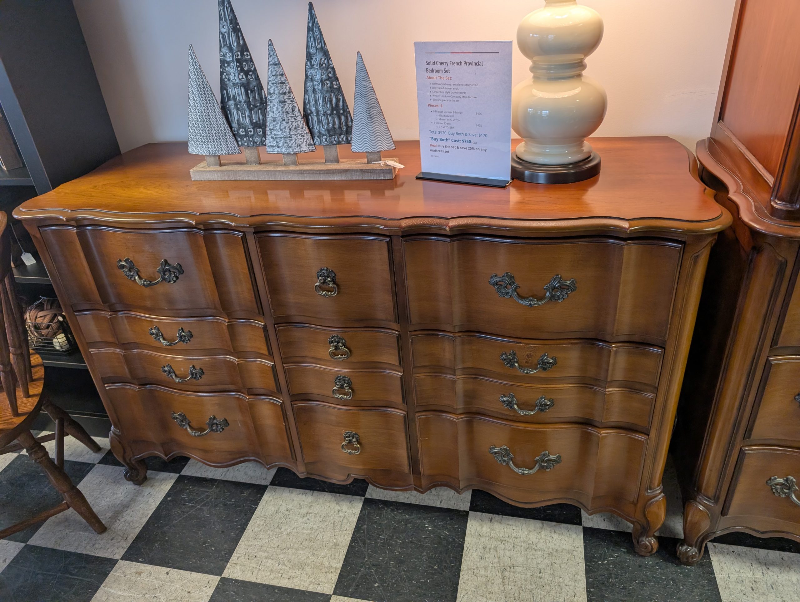 Solid Cherry French Provincial Bedroom Set - Image 3