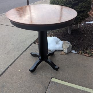 Black & Oak Pedestal Accent Table