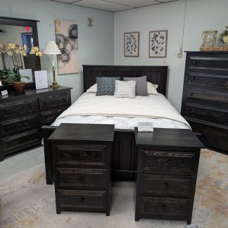Black Stained Queen Bedroom Set