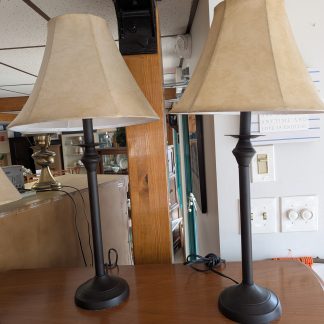 2 Matte Black Table Lamps