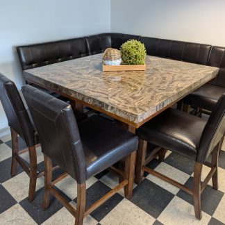Corner Pub Table with Faux Marble Top