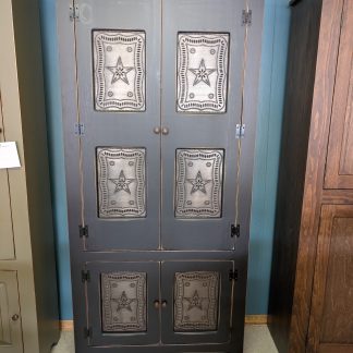 Black 4 Door Pantry Cabinet w/ Tin
