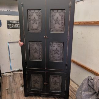 Black 4 Door Pantry Cabinet w/ Tin
