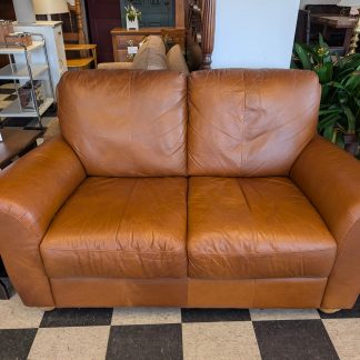 Brown Leather Loveseat