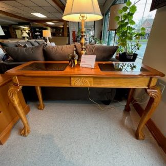 SOFA TABLE WITH GLASS INSETS