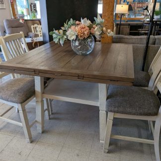 Gray & White Pub Table Set