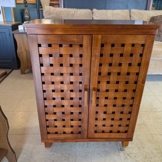 Basket Weave Storage Cabinet