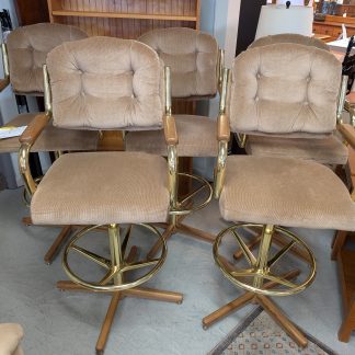 Vintage Chromcraft Brass Barstools