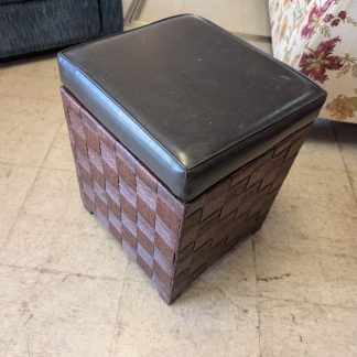 Basket Weave Storage Ottoman