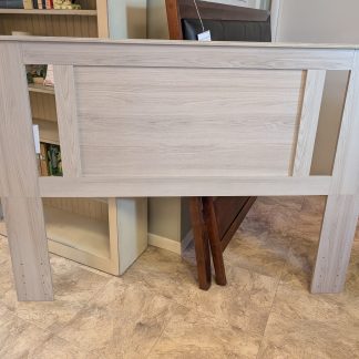 Swedish Gray Headboard & Metal Rails