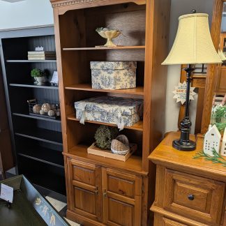 Pine Bookcase with Cabinets