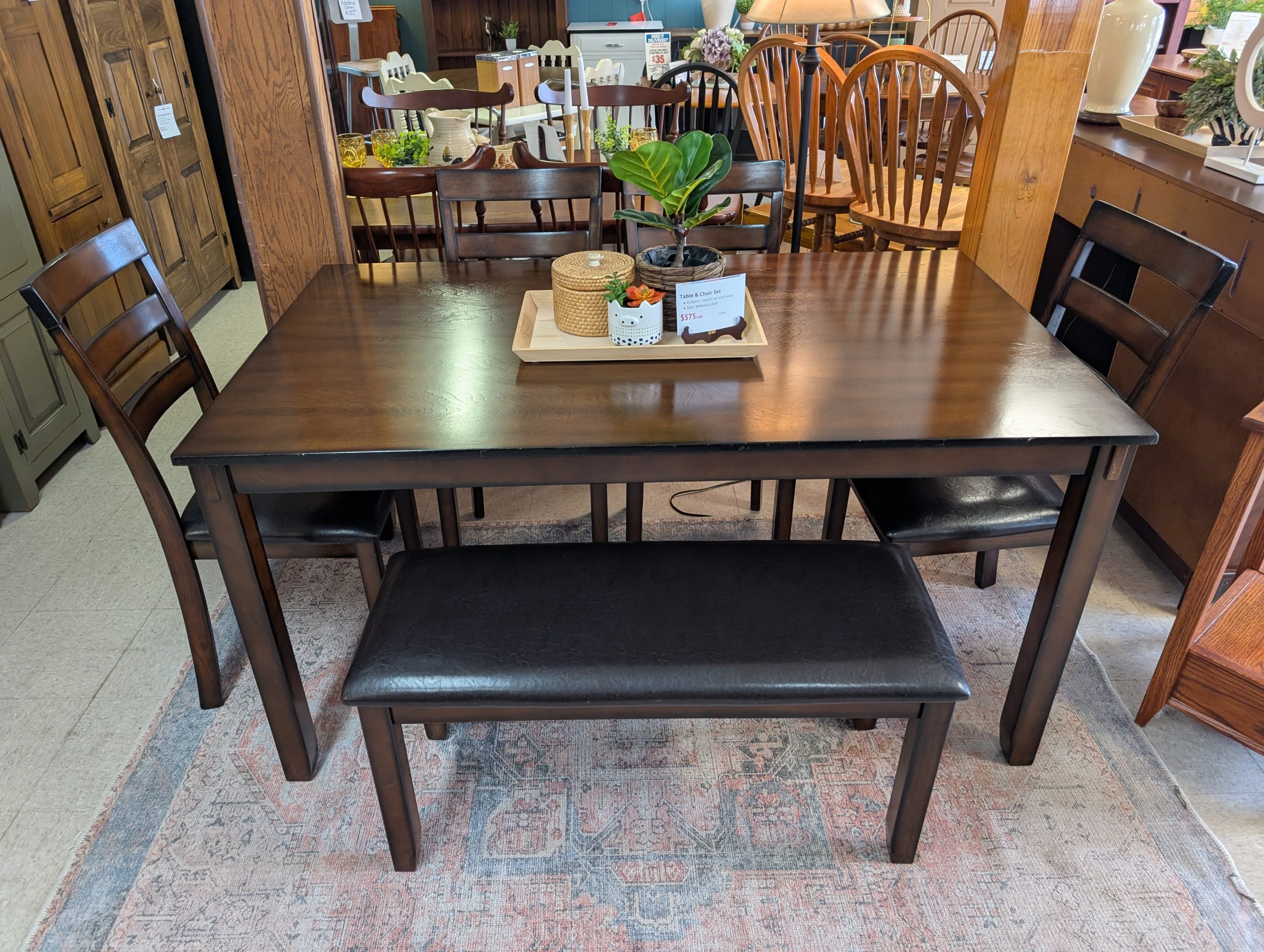 Table and Chair Set with Bench