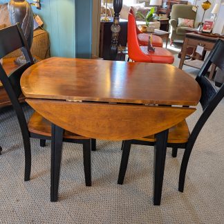 Black & Walnut Drop Leaf Table Set