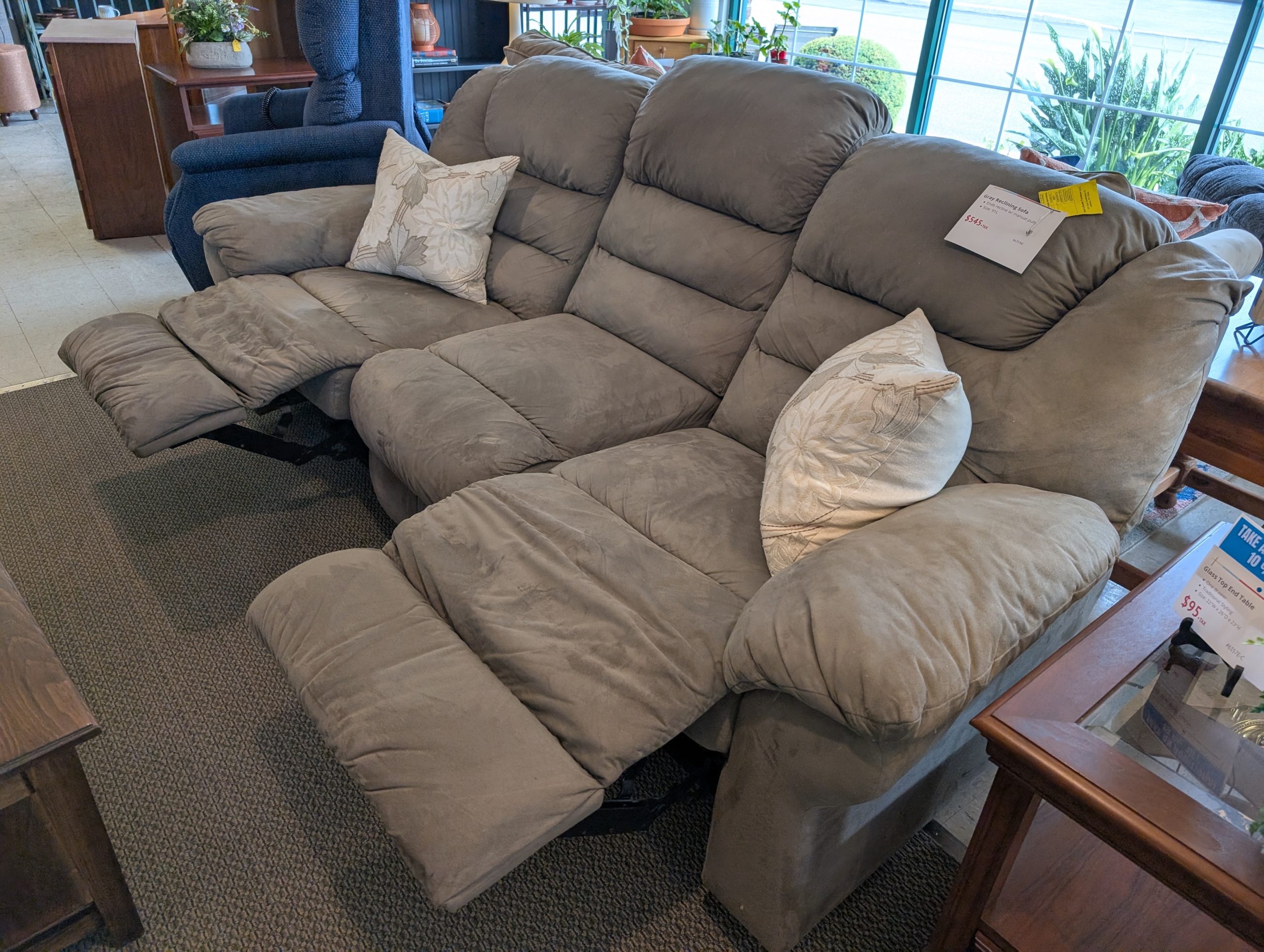 Gray Double Reclining Sofa - Image 2