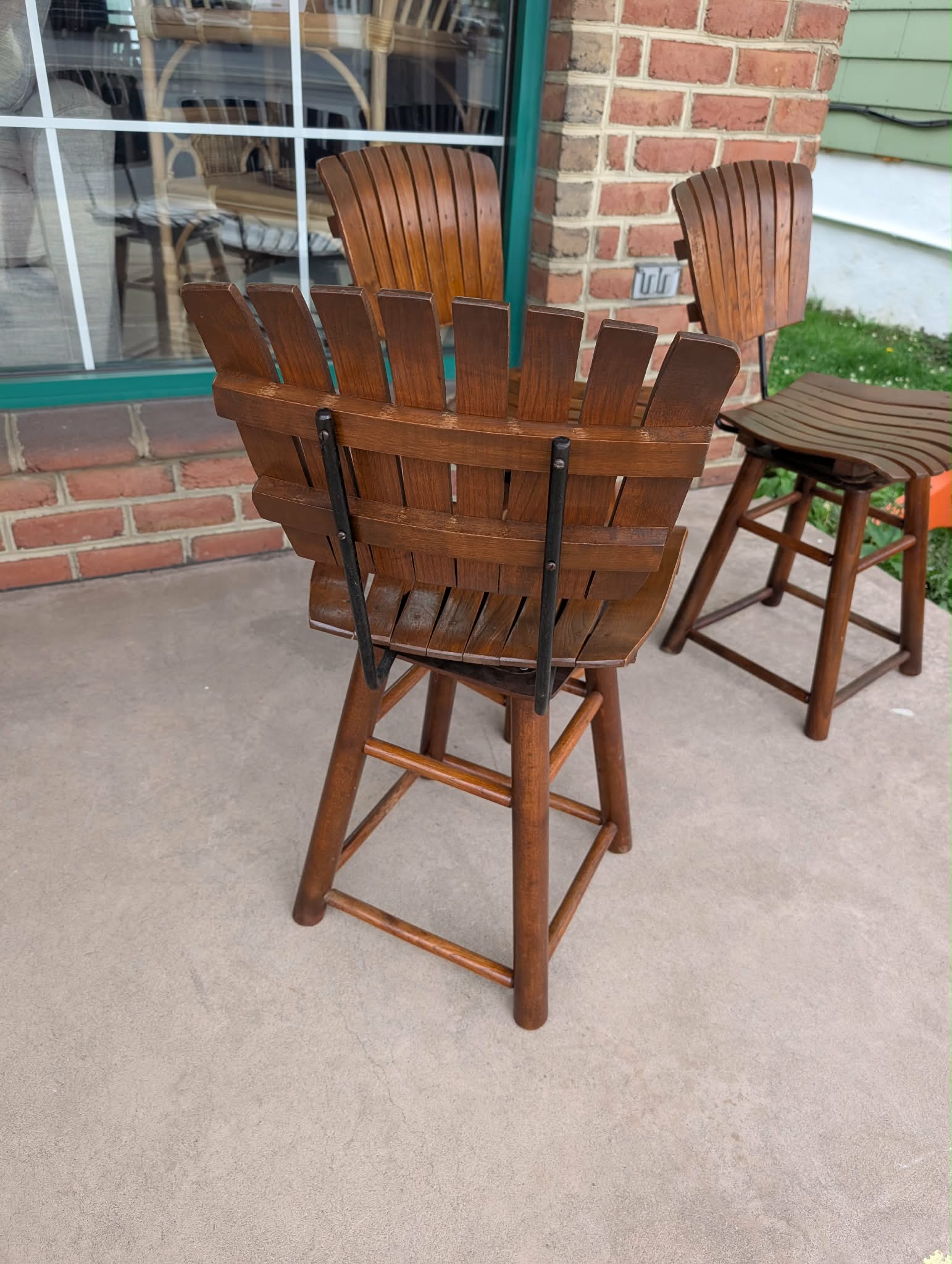 MCM Wooden Slat Kitchen Chair Set - Image 2