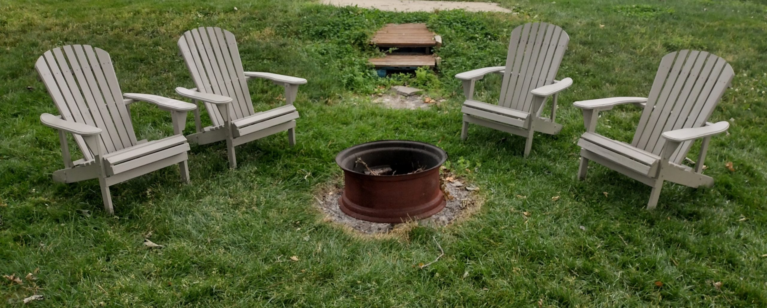 4 Gray Wooden Adirondack Chairs - Image 2