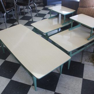 Retro Step-Back End Table Set