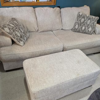 Beige Color Sofa & Ottoman