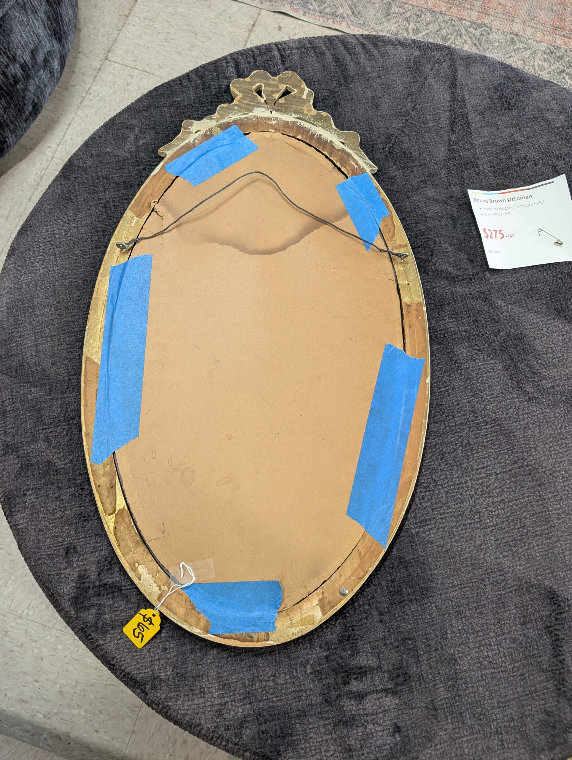 Antique Oval Mirror - Image 4