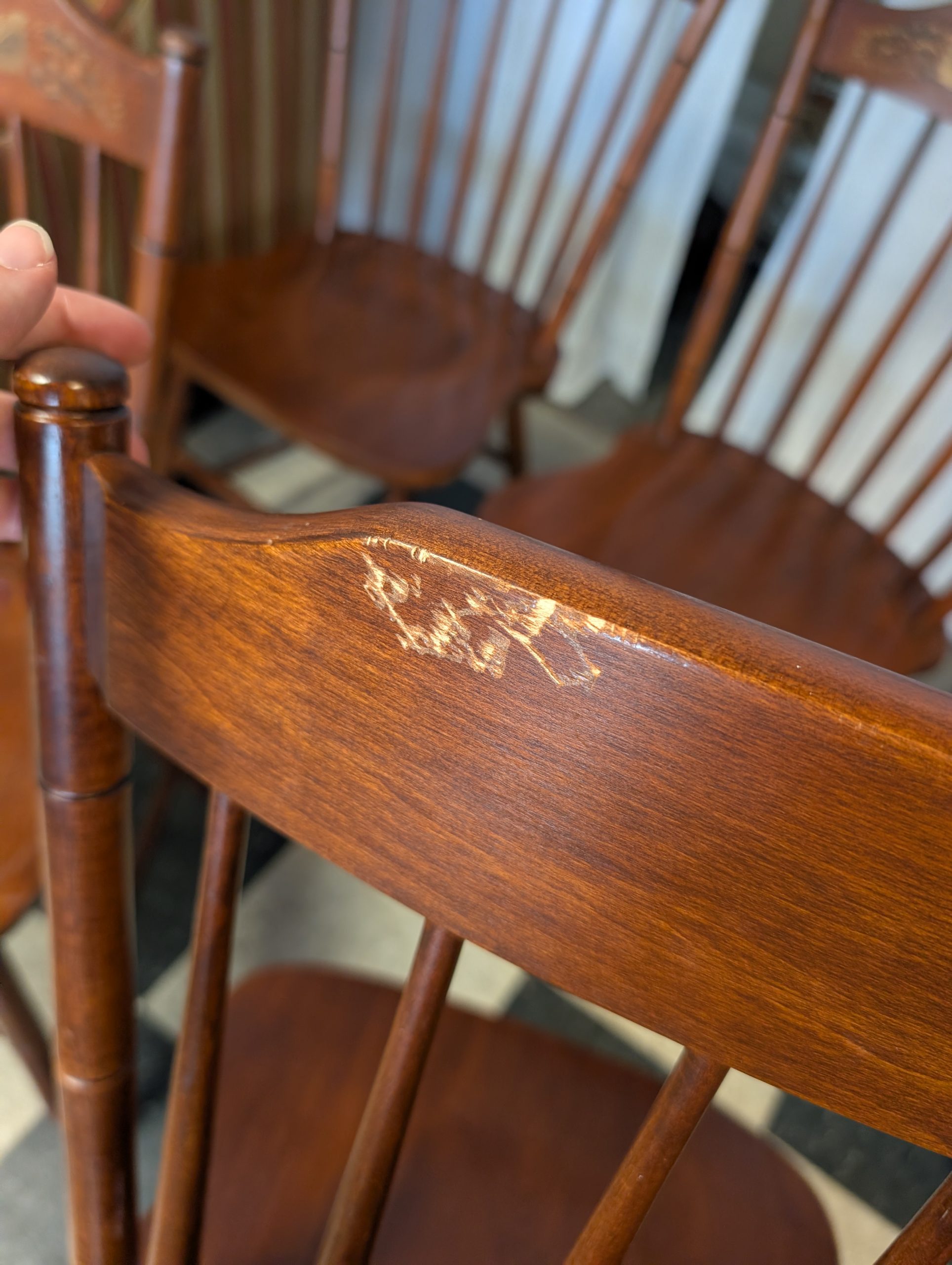 Cherry Hitchcock Chair Set - Image 4