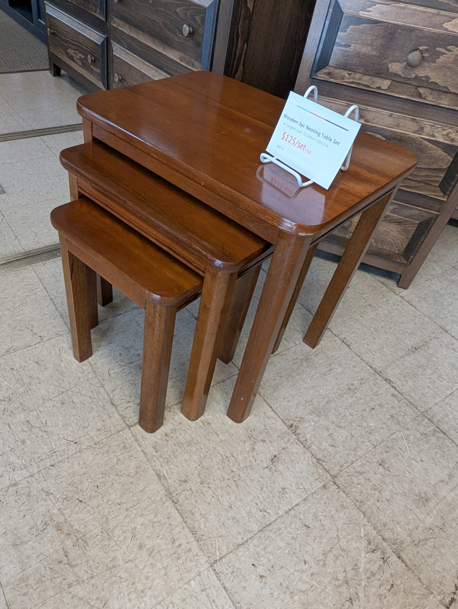 Wooden Nesting End Tables