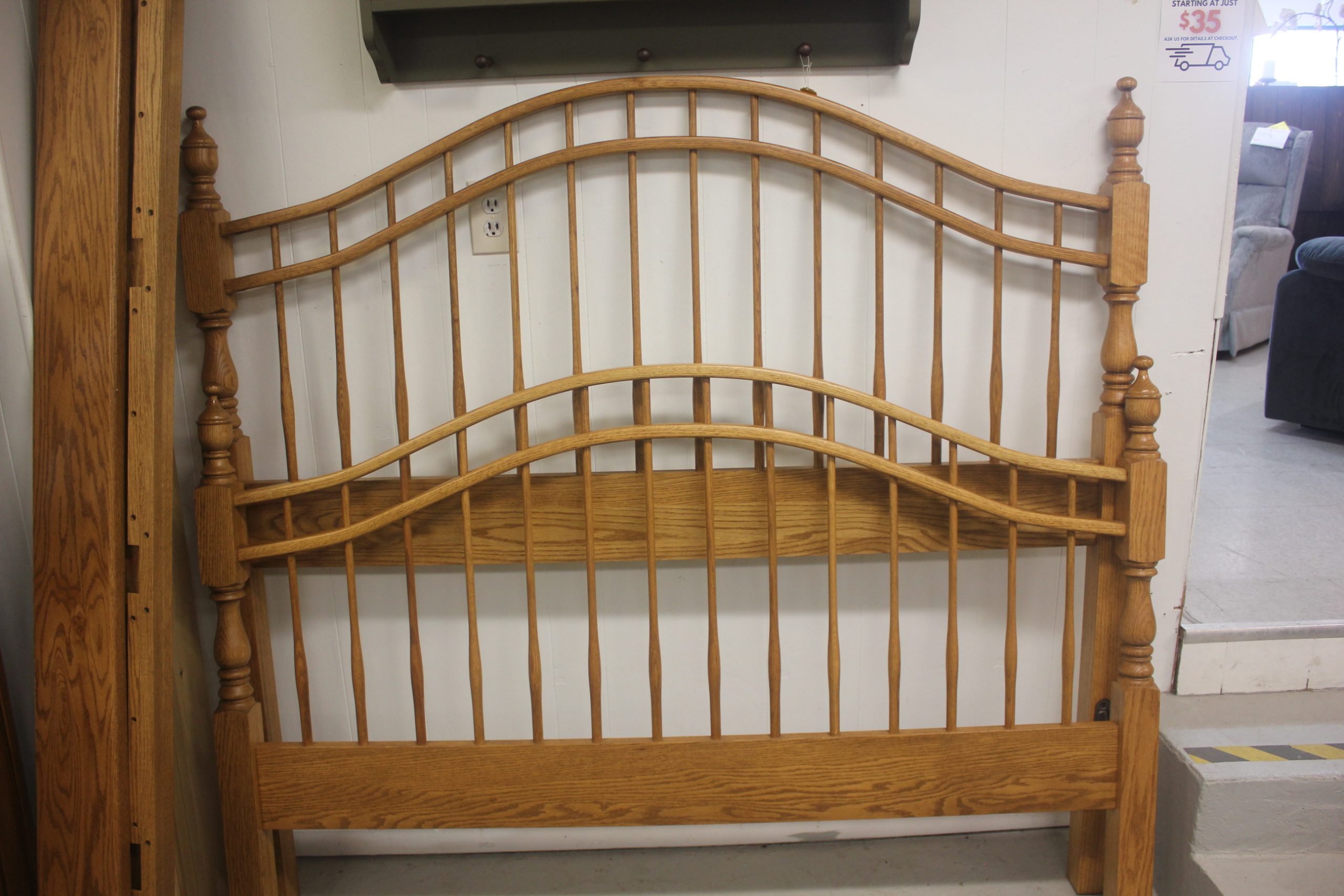 Queen Oak Bed