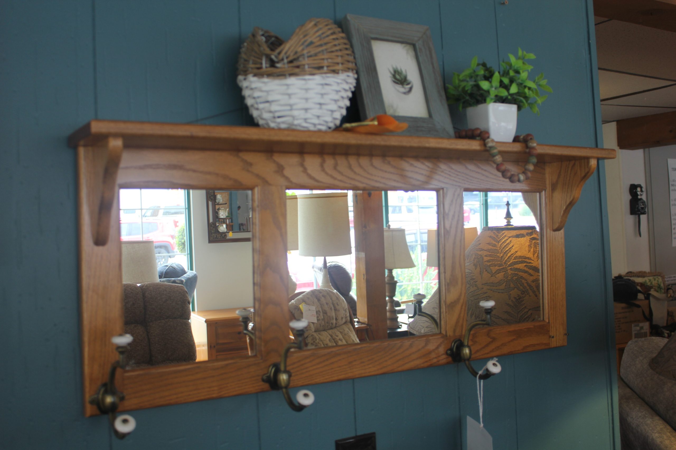Oak Entry Wall Shelf