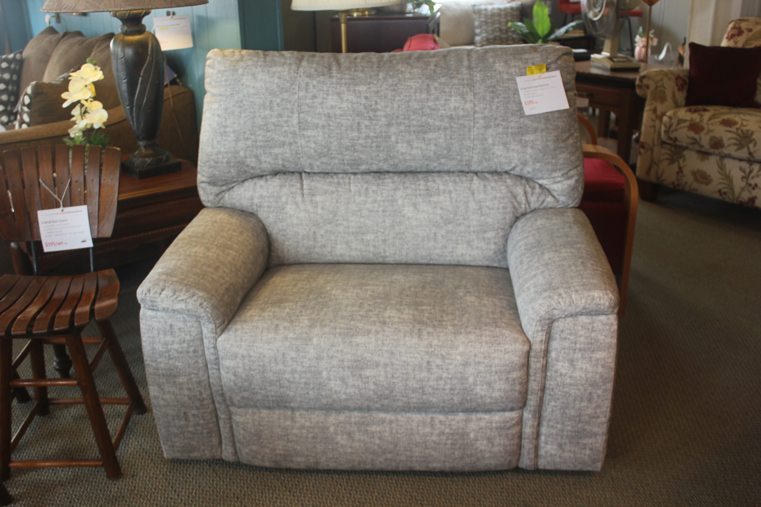 Gray Oversized Recliner