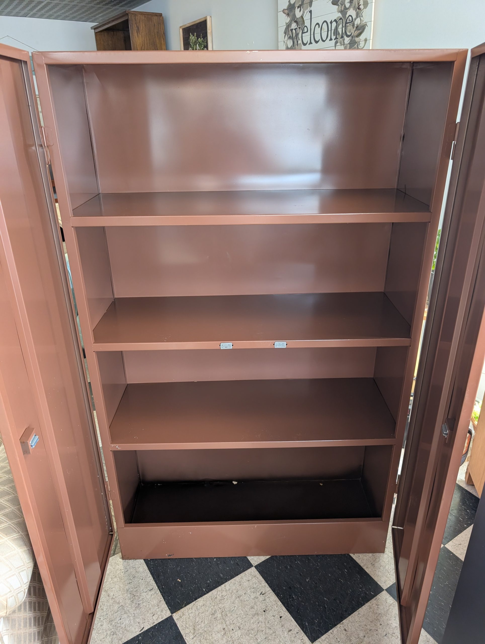 Brown Metal Utility Cabinet - Image 2