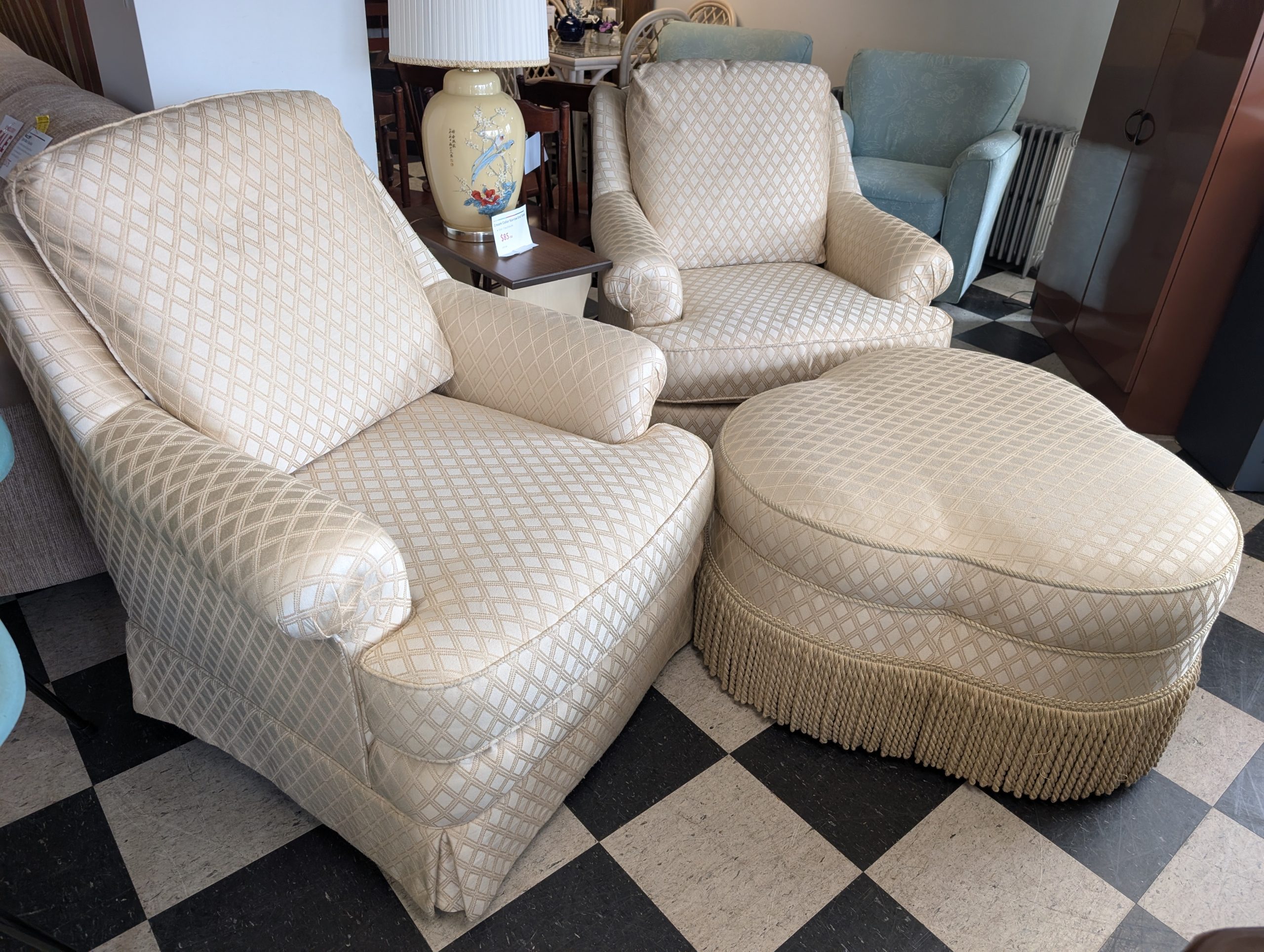 Beige Lounge Chair Set - Image 2